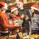 JOYEUX Christmas Disposable Coffee Cups with Lids 12 oz, To Go Coffee Cups, Holiday Paper Cups for Hot Cocoa, Hot Chocolate, Drinks Supplies, Xmas Dinner Party - 40 Pack