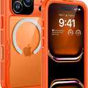 Lanhiem Magnetic for iPhone 17 Pro Max Case, IP68 Waterproof, Dustproof, Compatible with Magsafe, Built-in Screen Protector, Full Body, Heavy Duty, Rugged Phone Cover, 6.9 inch, Cosmic Orange
