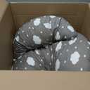 Momcozy Original Nursing Pillow for Breastfeeding-Pioneering Safety Fence- Wider Feeding Pillows for More Support for Mom & Baby- Easier Nursing & Hand Free- Fit for All, Removable Cotton Cover (Grey)