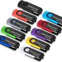 10 Pack DataOcean 4GB USB 2.0 Flash Drive Memory Stick Thumb Drives (4GB X 10 Mixed Colors) (4GB X 10(10 Colors))