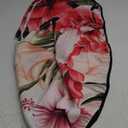 Round Outdoor Tablecloth with Umbrella Hole and Zipper Tropical Flowers Waterproof Round Fitted Tablecloth with Elastic Wipeable Table Cloth for Picnic, Patio,Garden (36"-44")