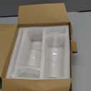 GOSCHE Glass Cups with Lids and Straws, 20oz Glass Cups Drinking Jar, Clear Iced Coffee Cups, Vintage Ripple Glass Tumbler for Water Coffee Tea, Clear, 2Pcs