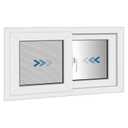 NOOTA Basement Window 32" x 16" Double Tempered Glass, Removable Flange, Vinyl Sliding WindowWhite