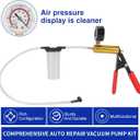 Brake Bleeder Kit with Hand Held Vacuum Pump and Adapters, with Vacuum Brake Bleeder Pump Pressure Gauge for Automotive Car Motorbike(Black)
