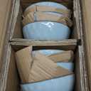 famiware Cereal Bowls Set of 6, Ocean Round 6" Soup Bowls, 23oz Rice Serving Bowl Oatmeal Bowls, Reactive Glaze Kitchen Bowl Set, Microwave and Dishwasher Safe, Scratch Resistant, Blue