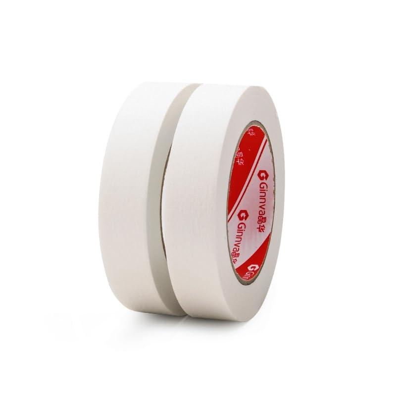 Masking Tape, White, 1 Inch x 55 Yards, 2 Rolls, Medium-Adhesion, No Residue, Clean Removal, for Painting, Multi-Surface DIY, Arts Crafts, Car Spray