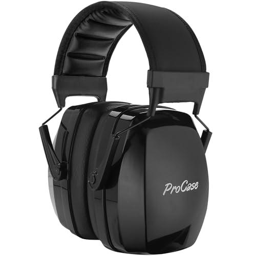 ProCase Noise Cancelling Ear Muffs SNR 33dB, Ear Hearing Protection Headphones for Adults, Sound Proof Ear Defenders for Work, Mowing, Shooters Shooting Gun Range, Construction -Black