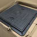 24x24 Inch Square Manhole Cover and Frame, Frp Solid Septic Tank Cover, Recessed Non-slip Design with Handle, Suitable for Sewer, Septic Tank and Yard (Black)