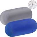 Geelin 2 Pcs Micro Bead Roll Pillow 11.8 x 6.3 Inch Soft Bolster Cylindrical Pillow for Sleeping Home Travel Neck Head Back Support Rest(Grey, Blue)