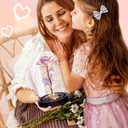 Childom Valentines Gifts for Her,Birthday Gifts for Women,Valentines Day Flowers Gifts for Mom,Women,Her,Wife,Grandma,Light Up Rose in Glass Dome,Colorful Rainbow Mothers Day Flowers for Delivery