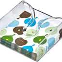 Amazing Abby Acrylic Luncheon Napkin Holder (6.5"x6.5"), Clear Plastic Napkin Dispenser with Weighted Arm and Non-Slip Pads, Great for Kitchen Counter, Dining Table, Bathroom Vanity, and More