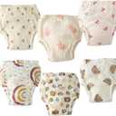 Baby Training Underpants,Soft Cotton Absorbent Potty Training Underwear For Baby Boys And Girls 6 Pack, Size 1T