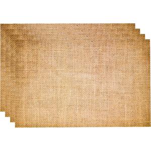 Gift Boutique 50 Disposable Burlap Printed Paper Place Mats 11" x 17" Rectangle Rustic Coated Place Mat Vintage Country Table Setting Party Supplies