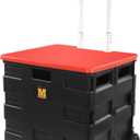 MaxWorks 50830 Collapsible Black Rolling Folding Dolly Cart 80 Pound Capacity