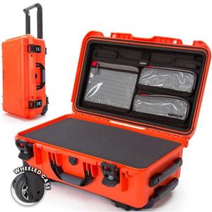 NANUK 935 Hard Case with Cubed Foam Waterproof Protective Equipment Case with Wheels, 22 x 14 x 9 Dustproof and Impact Resistant, Airline Carry-On Approved Orange