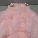 Kids Pink Witch Costume for Girls Bubble Dress Pink Mesh Sequin Outfits with Accessories 150