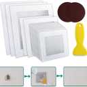 19 Pack Drywall Repair Kit for Large Holes, 2/4/6/8 Inch Dry Wall Patch Kits for Erase a Small Nail Hole, Plaster Wall Patching Self Adhesive Aluminum Mesh with Scraper and Sandpaper