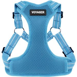 Best Pet Supplies Voyager Adjustable Dog Vest Harness Breathable No Pull Harness for Small, Medium, Large Dogs, Harness for Walking, Jogging, Easy Step-In, Reflective Stripes - Baby Blue, M (M (Chest: 17 - 21"))