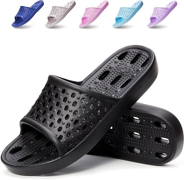 Shower Shoes Men Quick Drying Women Shower Sandals Non-Slip Comfortable House Slippers Bathroom Hotel Flip Flops Slides With Students Gym, 42-43, 10.5-11 Wide Women/ 8.5-9 Men