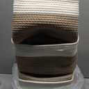 4 Pack Storage Baskets for Organizing, Woven Baskets for Shelves - Perfect for Toys, Books, Towels, and Clothes, Durable Gift Basket Bins Toy Storage, 12.7''Lx9''Wx7.8''H, Brown & White