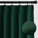 MIULEE 96 Inches Long Pinch Pleated Curtains Blackout, Linen Pinch Pleat Curtains with Hooks Thermal Insulated Light Blocking Window Drapes for Living Room Bedroom Track 2 Panels Emerald Green