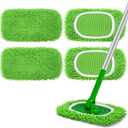 Reusable Microfiber Mop Pads Compatible with Swiffer Sweeper- 4 Pack Dry Sweeping Cloths & Wet Mopping Cloths - Chenille Washable Wet Pads Refill for Mopping Floors (Mop is not Included)