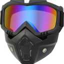 Dirt Bike ATV Goggles Motorcycle Gear Riding Motorcycle Face Mask Full Face Ski Goggles for Men Women Youth Protection Dust-Proof Anti-Slip Strap(M-colorfulLens)