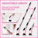 Electric Spin Scrubber, Cordless Cleaning Brush, Shower Scrubber with 8 Replaceable Brush Head, Power Cleaning Brush with Extension Handle, 2 Adjustable Speed, for Bathtub Tile Floor (Pink)