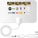 Indoor Antenna for Local Channels - 4K HD Amplified Digital HDTV With Signal Booster - 360 Long Reception Aerial Support All Types TV