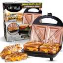 Gotham Steel Nonstick Panini Press Sandwich Maker, 2in1 Breakfast Sandwich Maker Grill / Sandwich Press Grill with Indicator Light, Grilled Cheese Maker Makes 2 Sandwiches with Easy Cut Edges