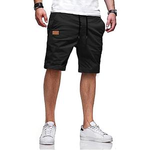 JMIERR Mens Casual Shorts - Cotton Drawstring Summer Beach Stretch Twill Chino Golf Shorts, Size 36