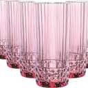 Bormioli Rocco America '20s 16.625 oz. Cooler Glasses, Lilac Rose, Set of 6
