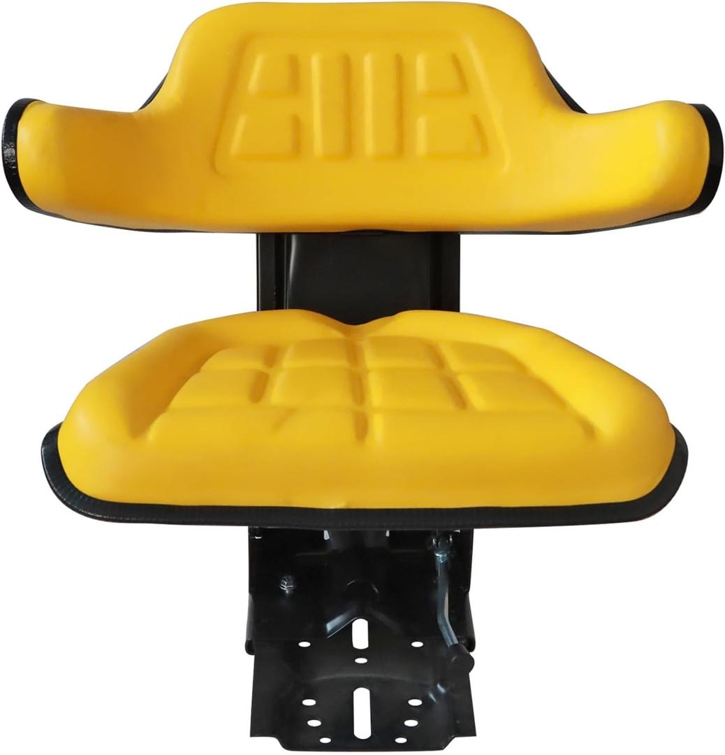 GXARTS Yellow Adjustable Tractor Suspension Seat with Tilt Waffle Style Compatible with John Deere 1020 1530 2020 2030 2040 2240 2640 2530 2550 2555 2630 5200 5210 5300 5310 5510 5400 5410 6110&More