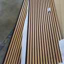 Art3d Acoustic Wood Slat Wall Panel with Roll-Flat Design - 95.3 x 23.8 Inch Sound Absorbing Panels for Living Room Columns Corridor Curved Wall Decor, Pack of 2 Teak