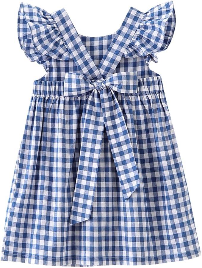 Zanie Kids Easter Dresses for Girls Baby Girl Summer Dress Playwear Family Photo Outfits, 5 Y