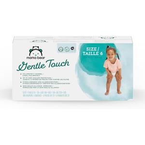 Amazon Brand - Mama Bear Gentle Touch Baby Diapers, Size 6, 108 Count (4 Packs of 27), Hypoallergenic, Wetness Indicator