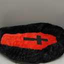 Purrzone Gothic Cat Beds Fits up to 25 lbs, Washable Coffin Cat Bed, Goth Pet Bed, Halloween House 24 * 16.9 Inch, Red & Black Small