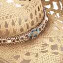 Men's Women's Straw Cowboy Hat Cowgirl Woven Sun Hat Western Cowboy Hat Two Decorative Bands, One Size
