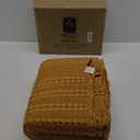 PHF 100% Cotton Waffle Weave Blanket King Size for Bed, Soft Lightweight & Breathable, All-Season Comfort, Luxury Aesthetic Woven Bedding for Home Decor, 108"x90", Ginger/Honey Yellow