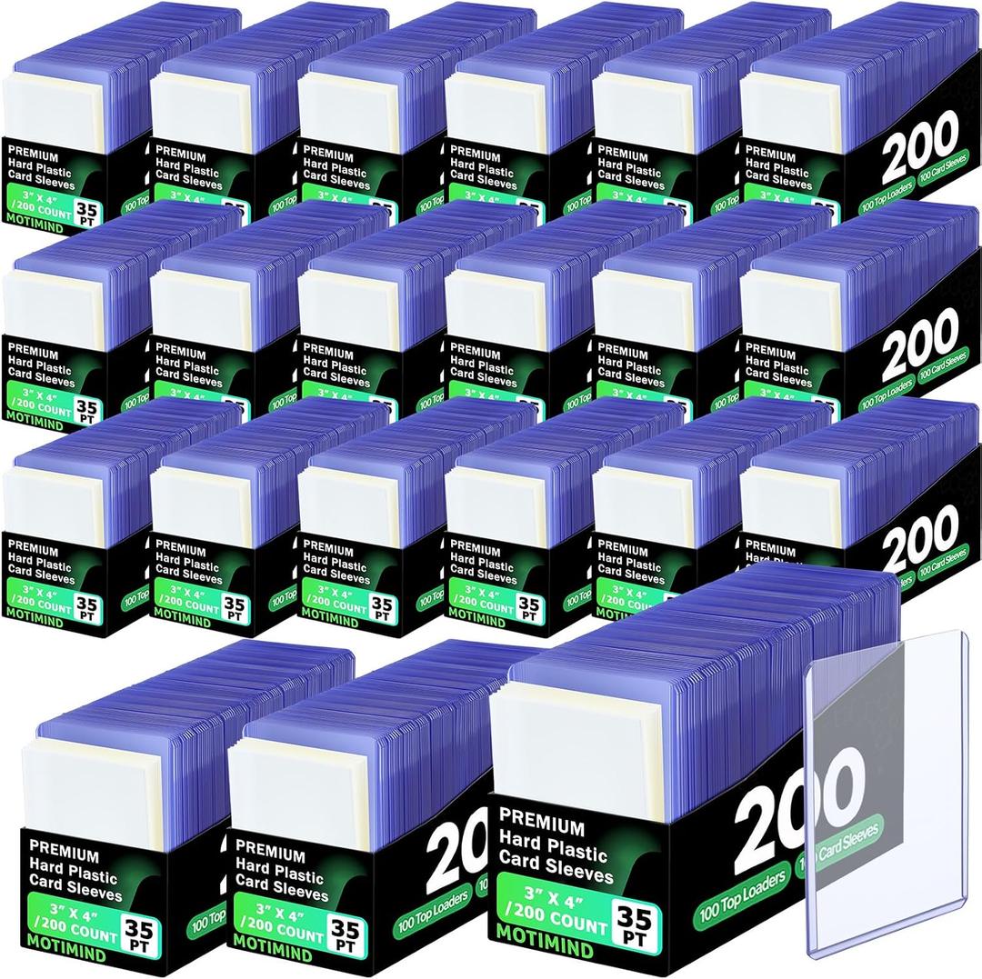 MotiMind 4000 Packs Card Sleeves Hard Plastic Sleeves 3"x 4" Baseball Card Protectors for Trading Sports Game Football Cards