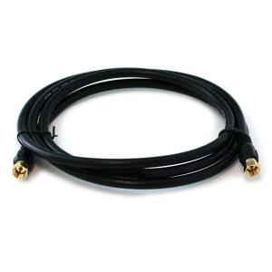 Monoprice RG6 Quad Shield CL2 Coaxial Cable with F Type Connector - 18AWG, 75 Ohm, 6 Feet, Black