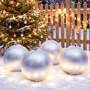 Threan 12 Inch Silver Matte Large Christmas Ball Ornament