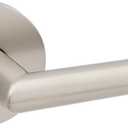 Kwikset Milan Interior Privacy Door Handle with Lock, Door Lever For Bathroom and Bedroom, Satin Nickel Reversible Keyless Push Button Lock Door Lever (Satin Nickel)