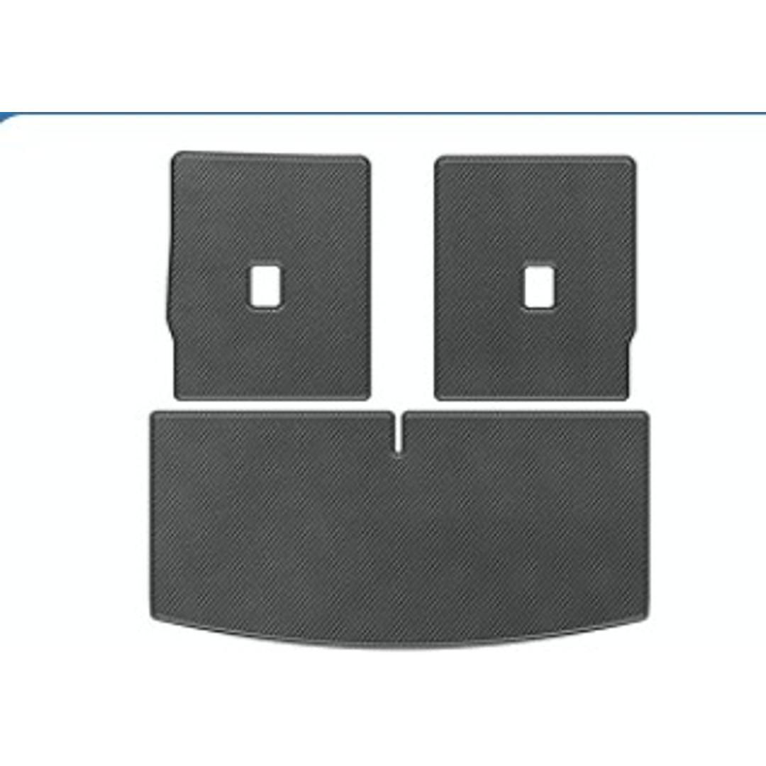 Trunk Mat & Backrest Mat for 2020-2025 Ford Explorer 6&7 Seats - Custom Fit PU Leather Cargo Liner and Rear Backrest Protector - All Weather Anti-Slip Waterproof Cargo Mats (Black Diamond)