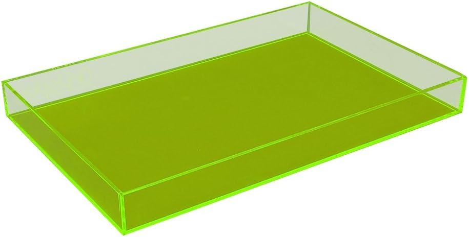 OnDisplay Electric Neon Luxe Clear Acrylic Stackable Cosmetic/Jewelry Tray (Neon Yellow)