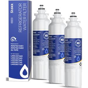 Stokk LT800P ADQ73613401 Refrigerator Water Filter Replacement Cartridge Compatible with LG ADQ73613408, ADQ75795104, Kenmore 9490, 46-9490, LSXS26326S, LSXS26366S, LMXS30776S, NSF42, 3 Combo (3 Pack)