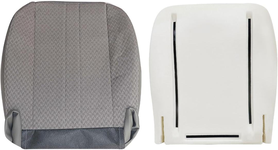 Priprilod Driver or Passenger Side Bottom Seat Cover & Lower Pad Foam Cushion Compatible with Chevy Express GMC Savana Work Van 1500 2500 3500 2003 2004 2005 2006 2007 2008-2014