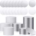 50 Set Sublimation Blank Aluminum Stickers Set 1 Inch Round Blank Bezel Pendant Tray Aluminum Sheet, Includes Sublimation Blank Discs and Double Side Tapes for Personalized Photo Jewelry Making DIY