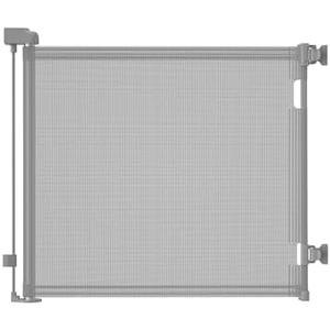 Veraste Retractable Baby Gate for Doorways and Stairs, Mesh Safety Gate for Pet, Indoor & Outdoor Use, One-Hand Operation, Easy Installation, 33.6" Tall, Expands to 55" Wide（Grey,33.6"x55"