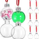 DECHOUS 10Pcs Christmas Ornament Drink Balls: Fillable Christmas Booze Balls 5 oz Clear Plastic Shot Glass Ornaments for Xmas Party Holiday Decoration